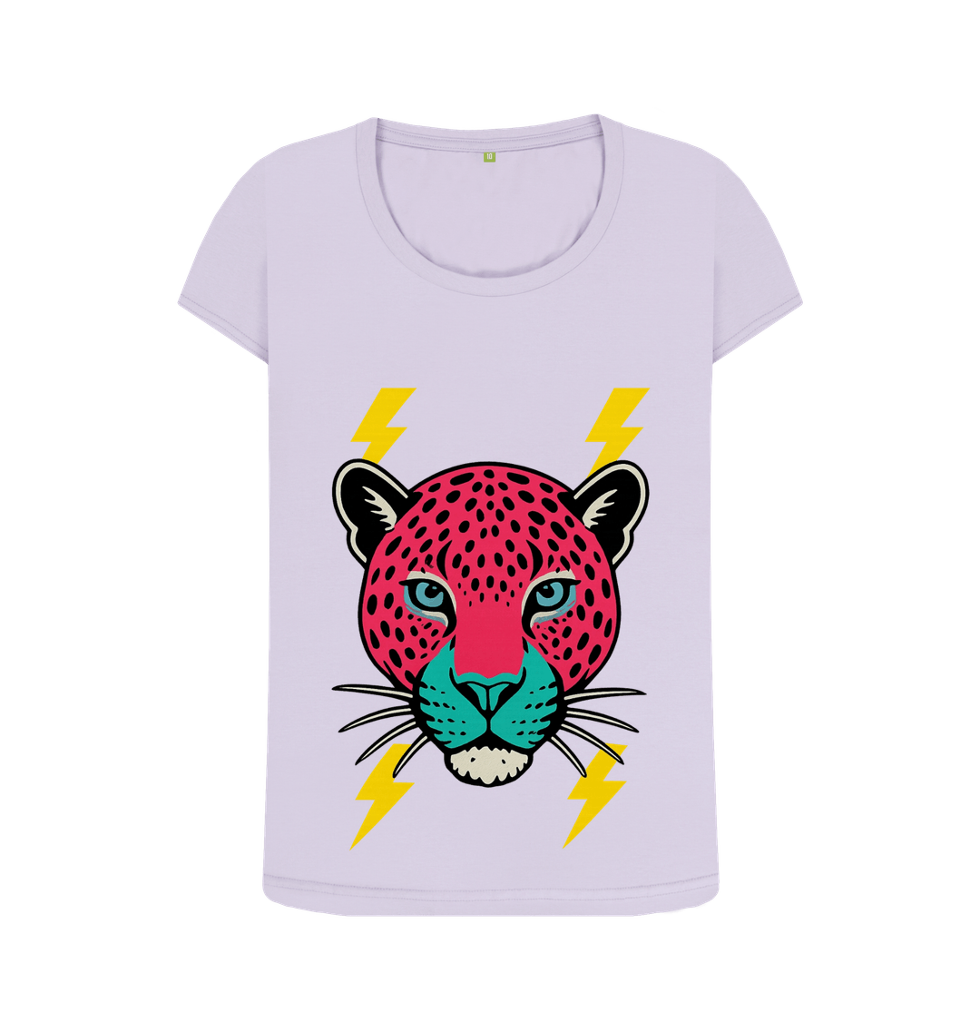 Pink leopard scoop neck t-shirt - Trend Tonic