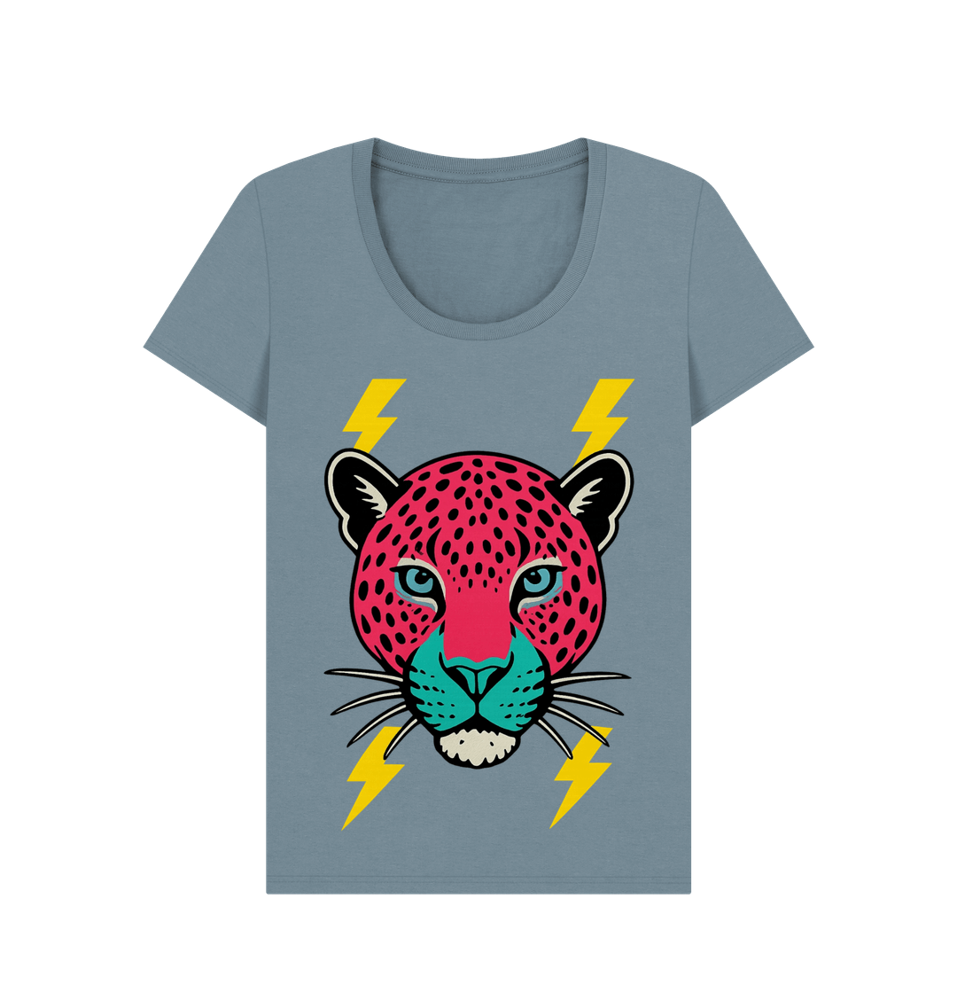 Pink leopard scoop neck t-shirt - Trend Tonic