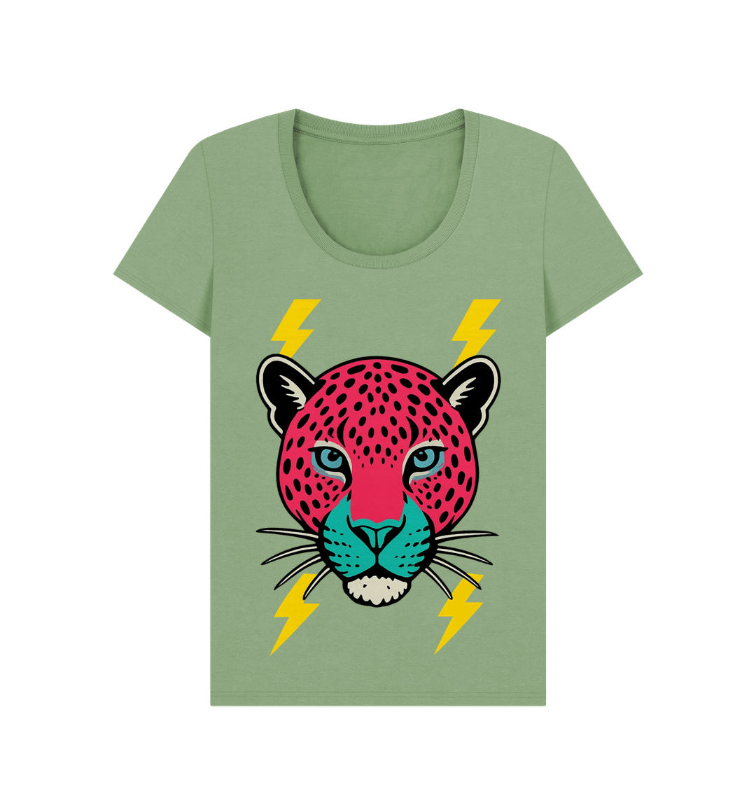 Pink leopard scoop neck t-shirt - Trend Tonic