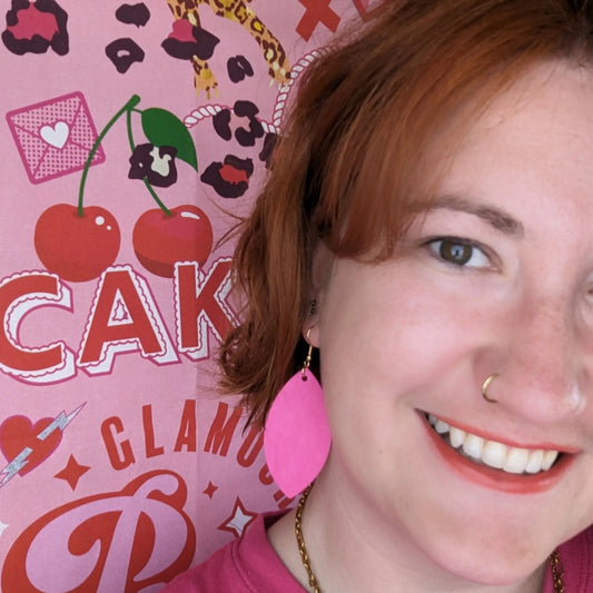 Pink plant paper leaf earrings - Trend Tonic