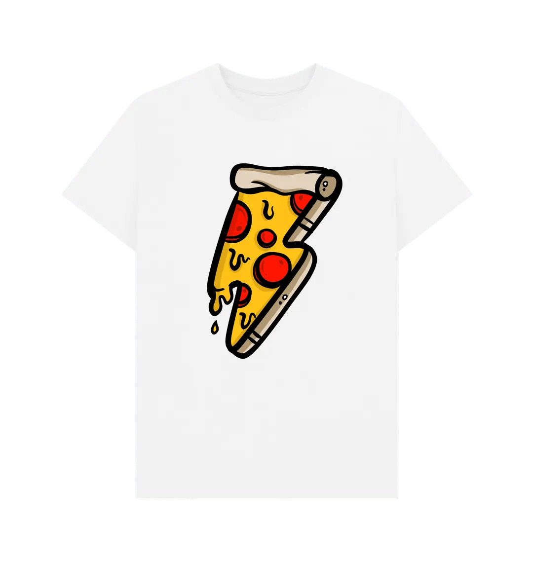 Pizza lightning bolt crew neck t-shirt - Trend Tonic