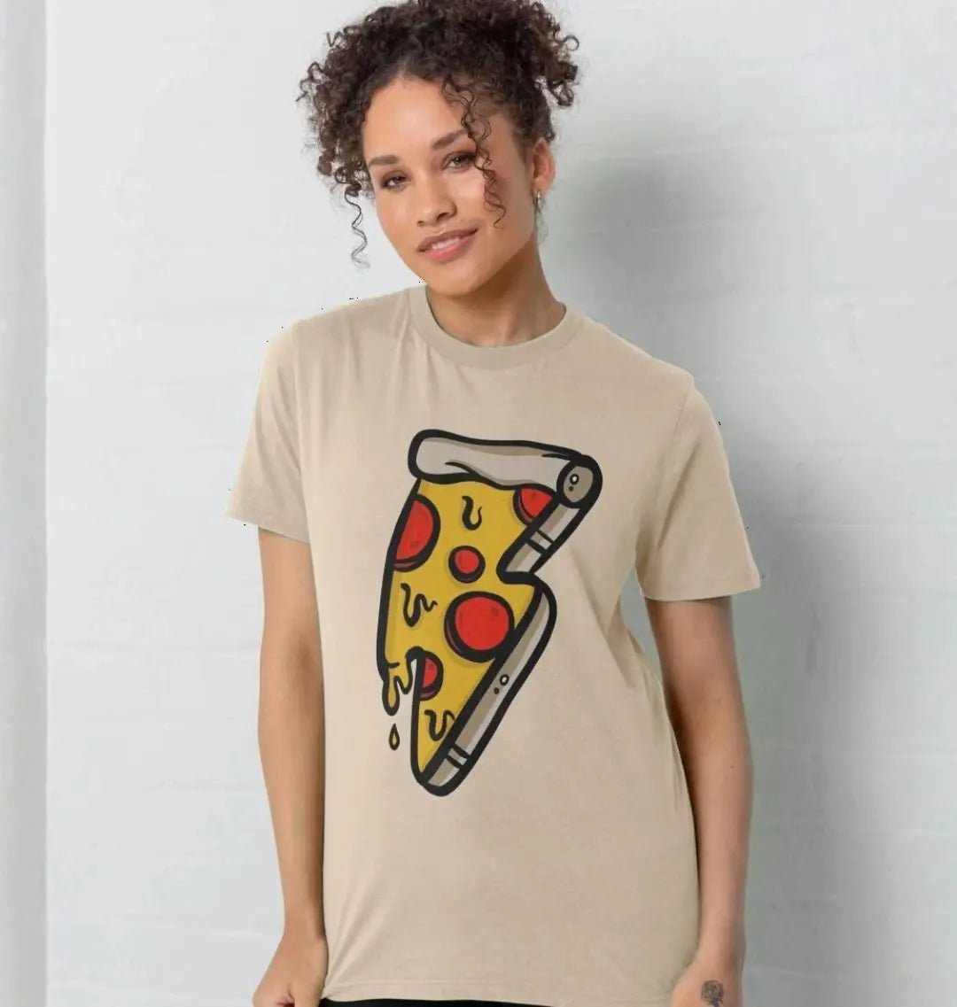 Pizza lightning bolt crew neck t-shirt - Trend Tonic