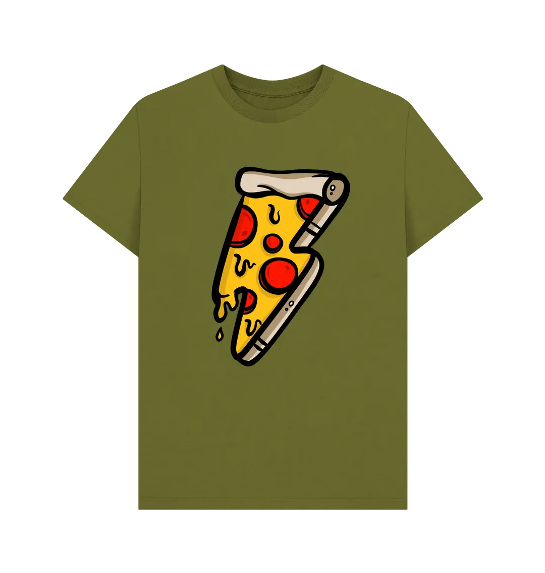 Pizza lightning bolt crew neck t-shirt - Trend Tonic