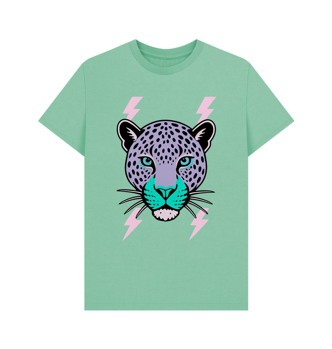 Purple leopard lightning bolt crew neck t-shirt - Trend Tonic