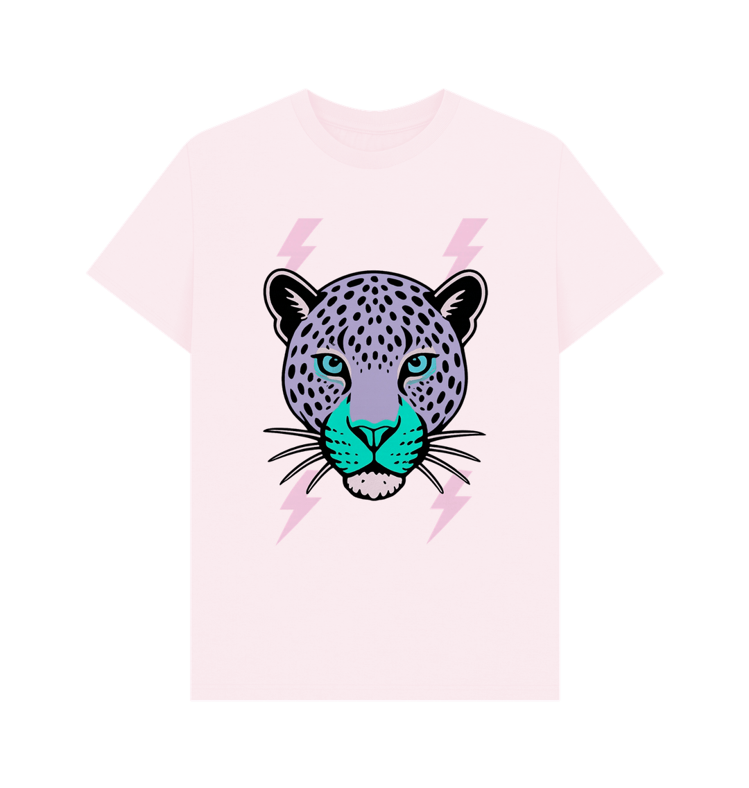 Purple leopard lightning bolt crew neck t-shirt - Trend Tonic