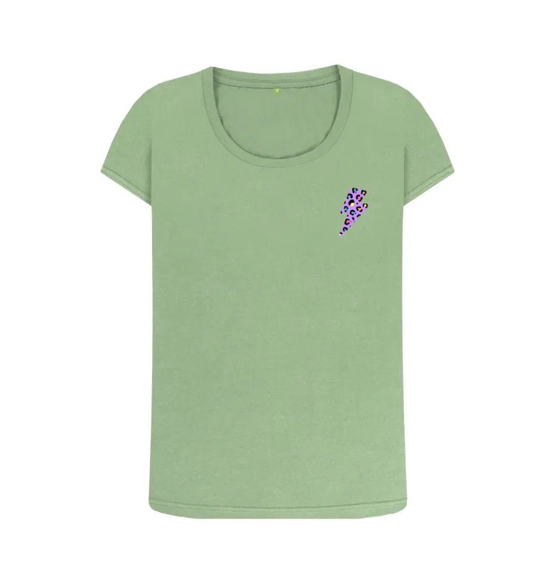 Rainbow leopard print scoop neck tshirt - Trend Tonic