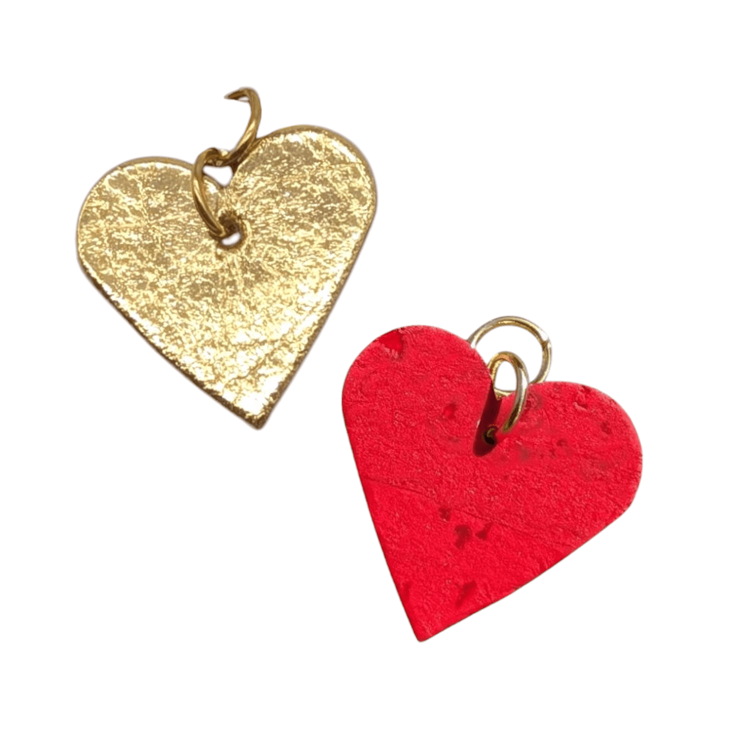 Red and gold mini heart cork charms - Trend Tonic