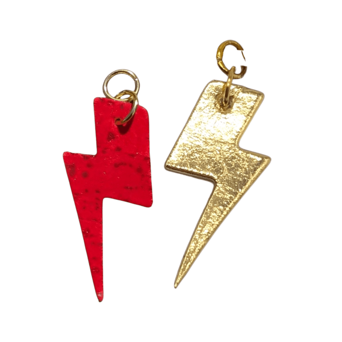 Red and Gold mini lightning bolt cork charms - Trend Tonic