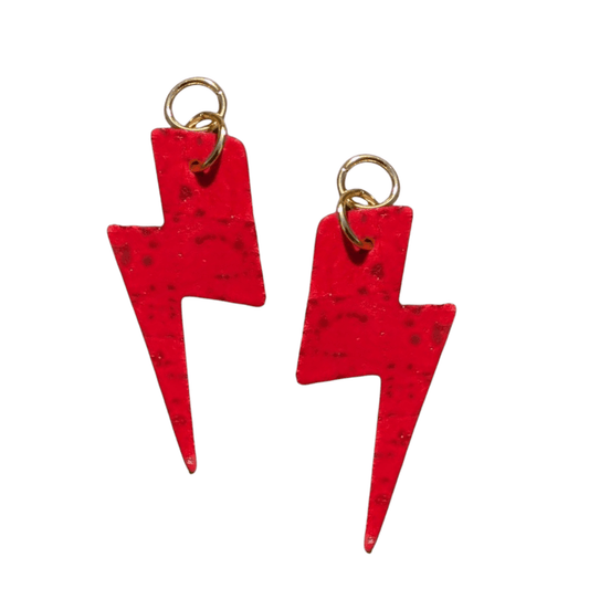 Red and Gold mini lightning bolt cork charms - Trend Tonic