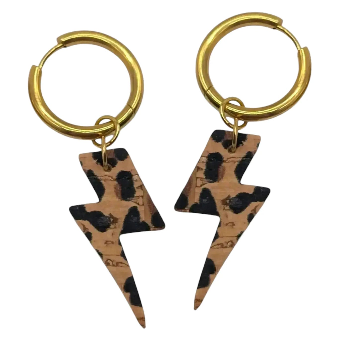 Red and leopard mini lightning bolt cork charms - Trend Tonic