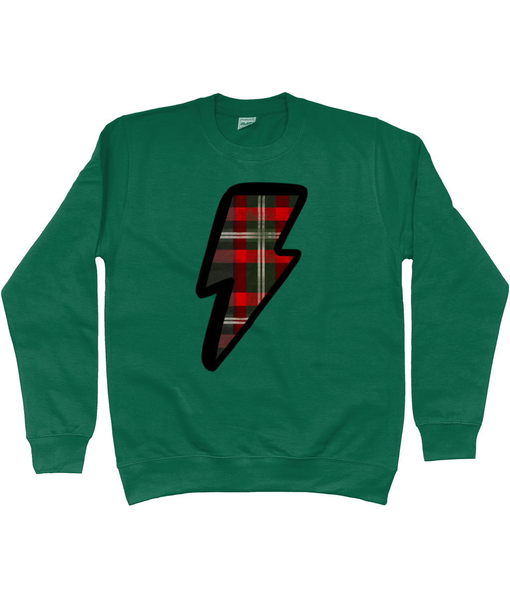 Red tartan lightning bolt sweatshirt - Trend Tonic