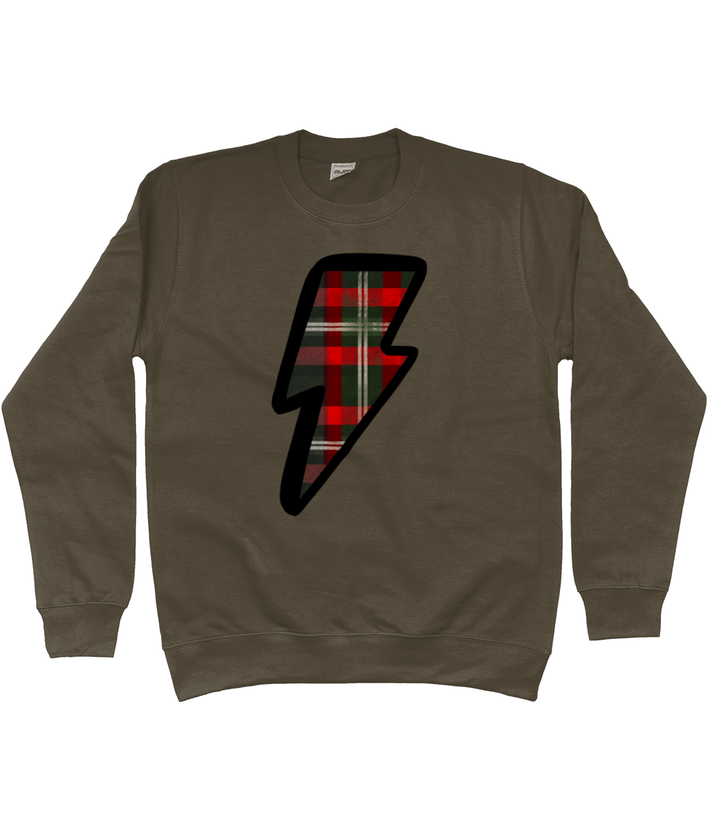Red tartan lightning bolt sweatshirt - Trend Tonic