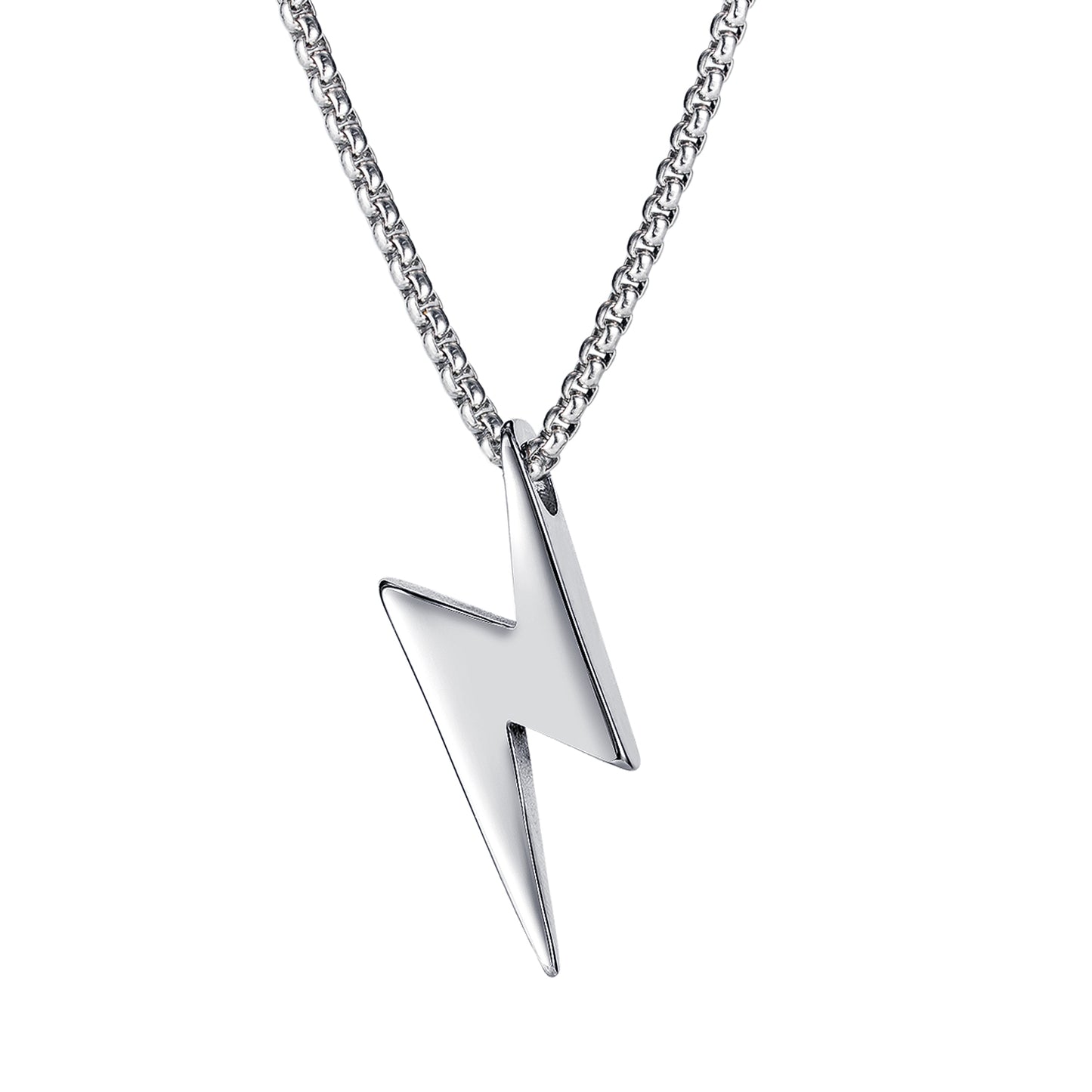 Long chunky lightning bolt necklace