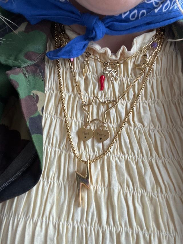 Long chunky lightning bolt necklace