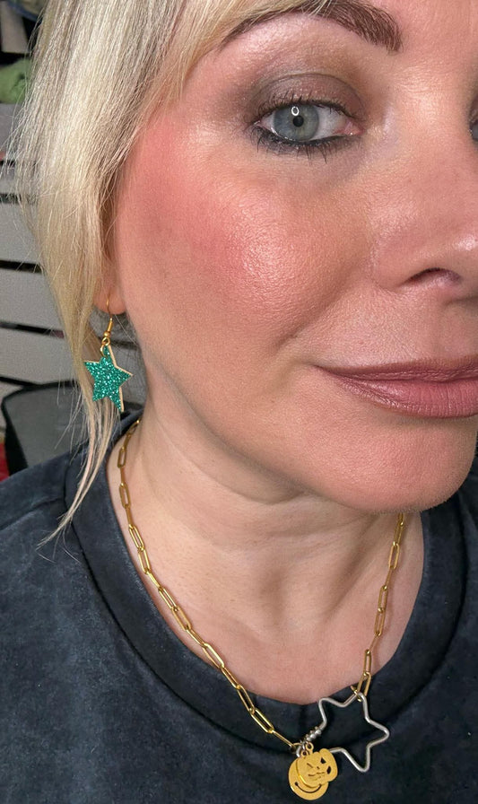 Mini glitter star earrings