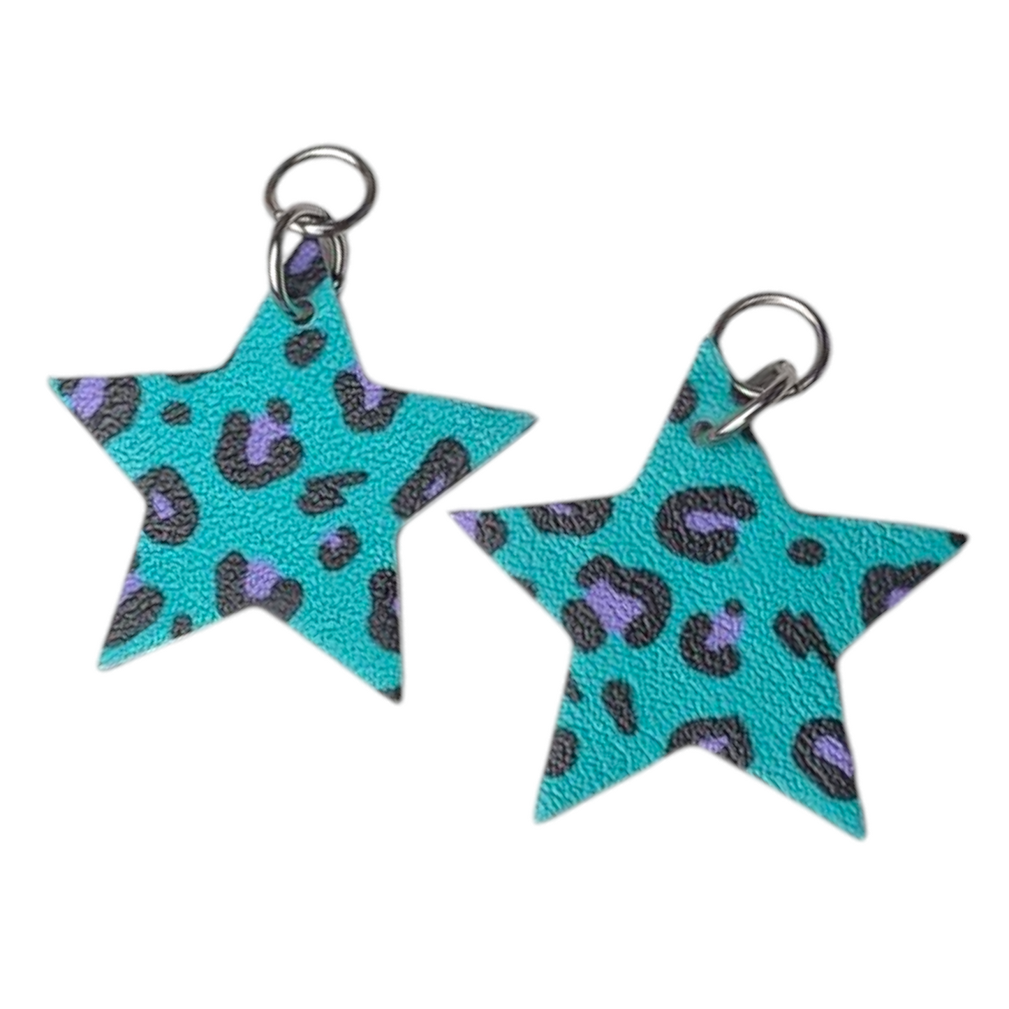 Leopard and glitter star flip the charms