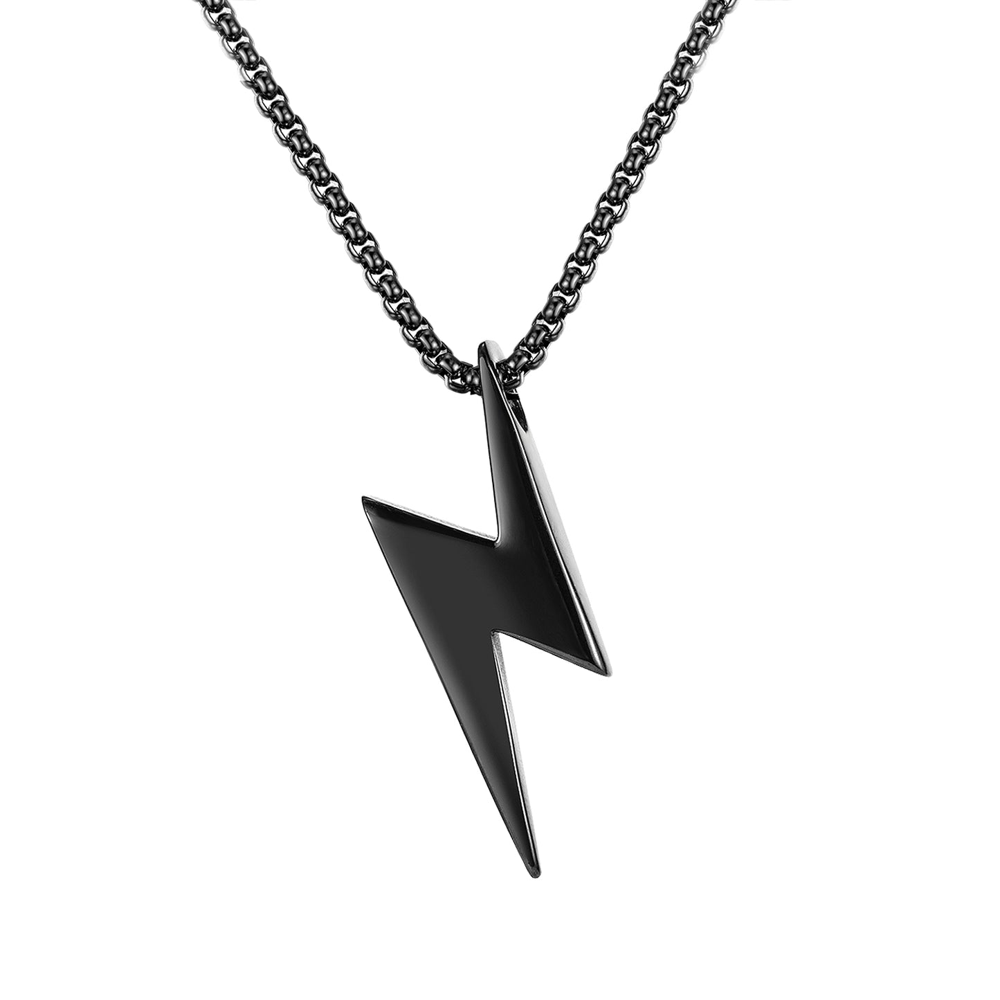 Long chunky lightning bolt necklace