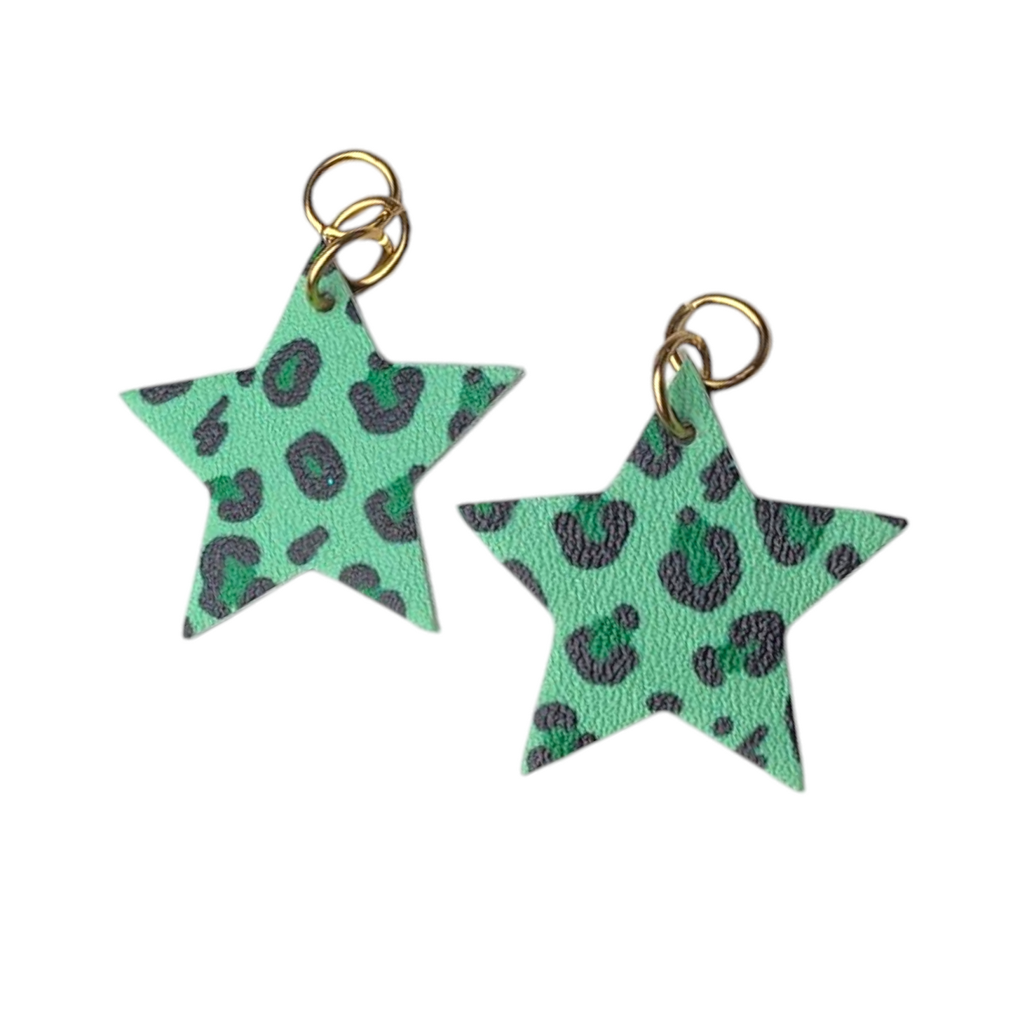 Leopard and glitter star flip the charms