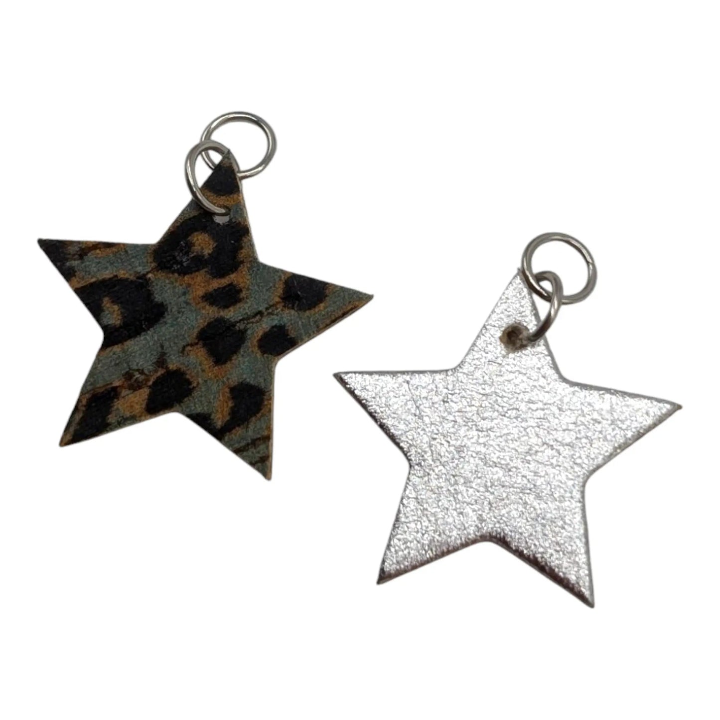 Silver and grey leopard mini star cork charms - Trend Tonic