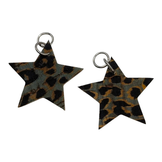 Silver and grey leopard mini star cork charms - Trend Tonic