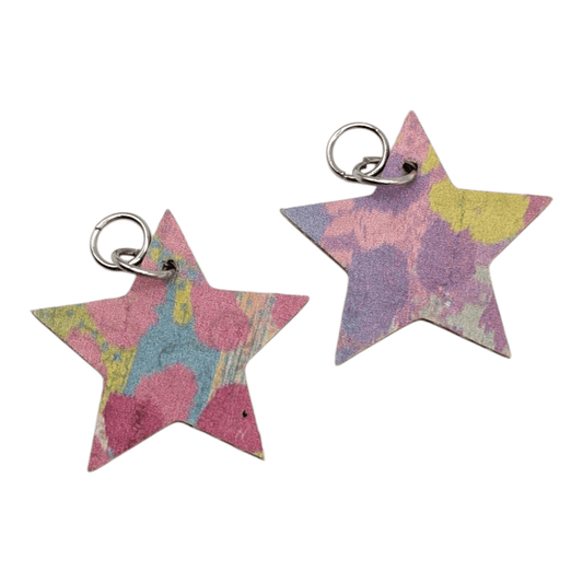 Silver and rainbow leopard mini star cork charms - Trend Tonic