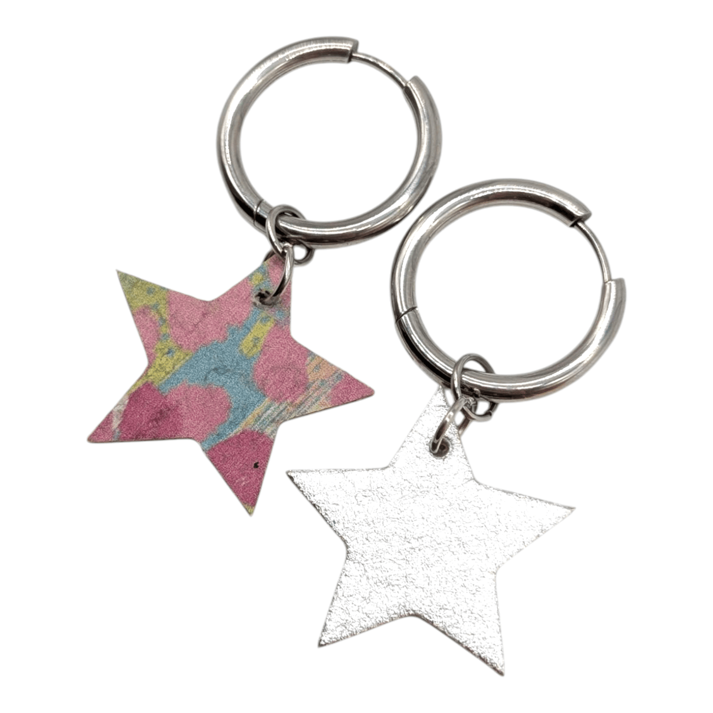 Silver and rainbow leopard mini star cork charms - Trend Tonic