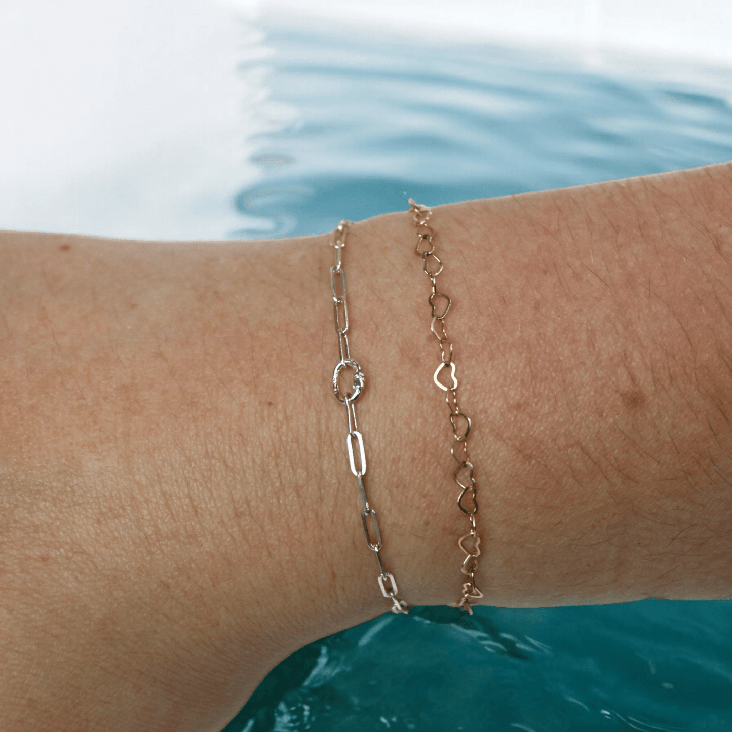 Silver paperclip chain love links permanent bracelet kit - Trend Tonic