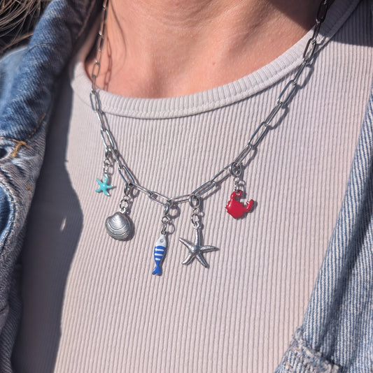 Silver sea charm necklace - Trend Tonic