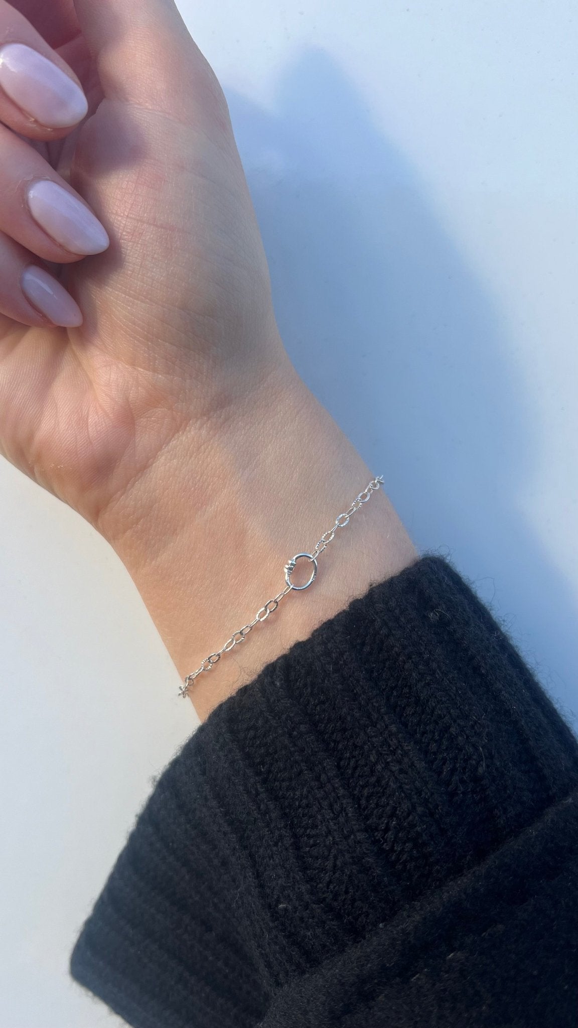 Silver sunbeam cable chain love links permanent anklet kit - Trend Tonic