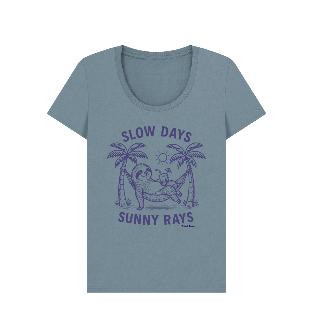 Slow days and sunny rays scoop neck t-shirt - Trend Tonic
