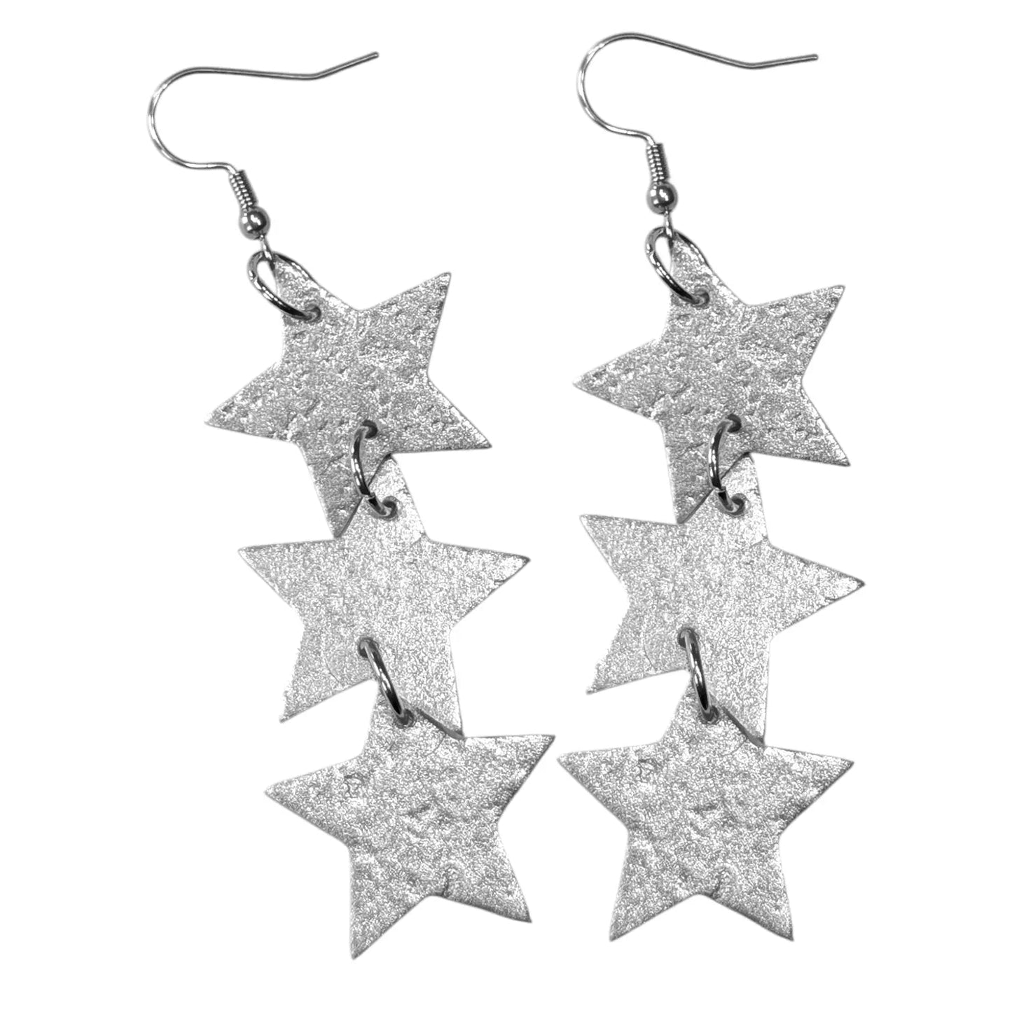 Small silver triple star earrings - Trend Tonic
