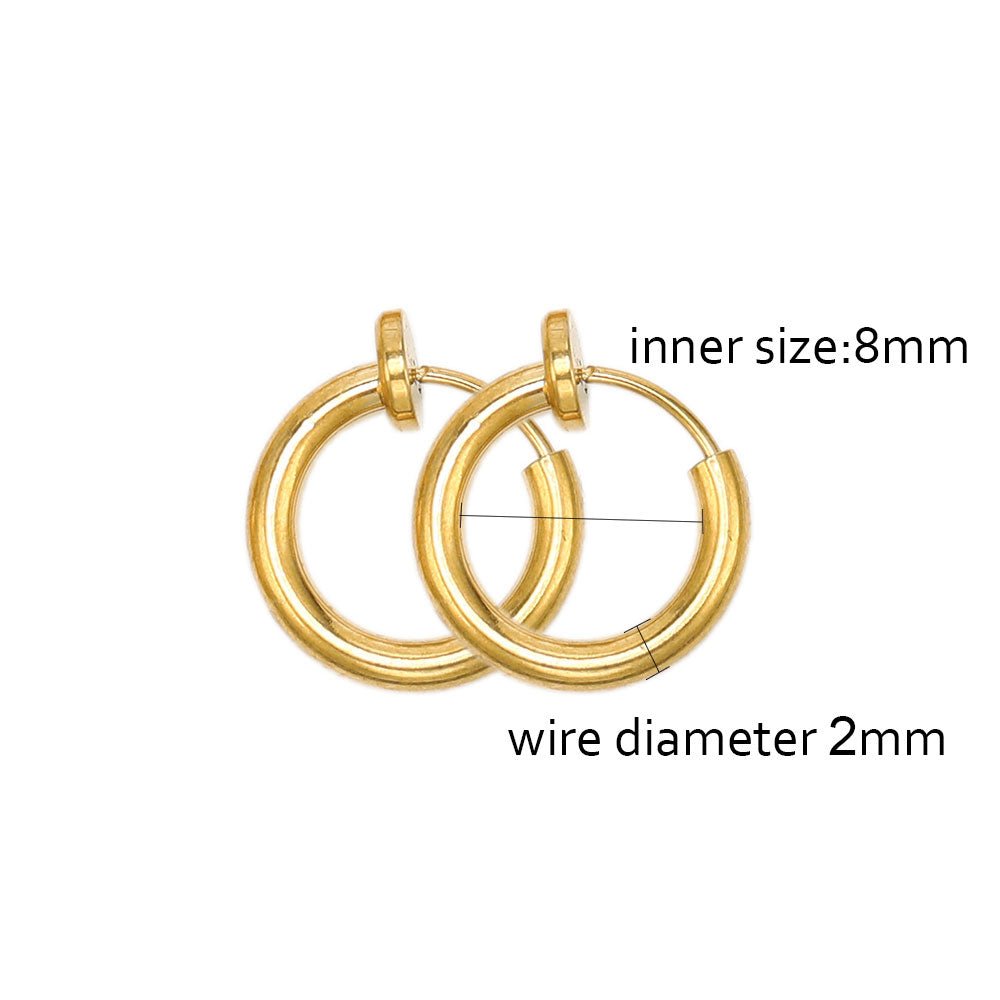 Stainless steel clip on huggie hoop earrings - Trend Tonic