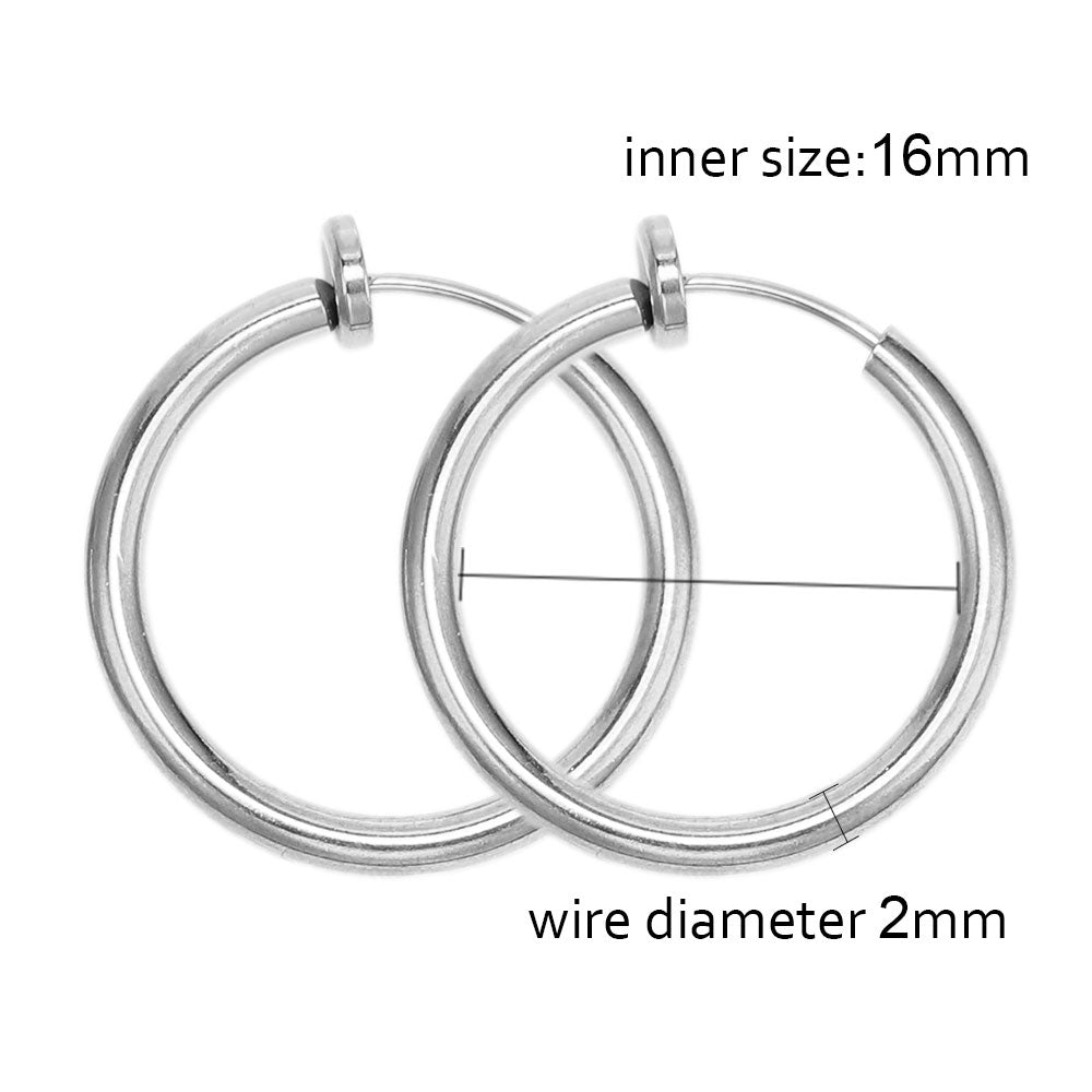 Stainless steel clip on huggie hoop earrings - Trend Tonic