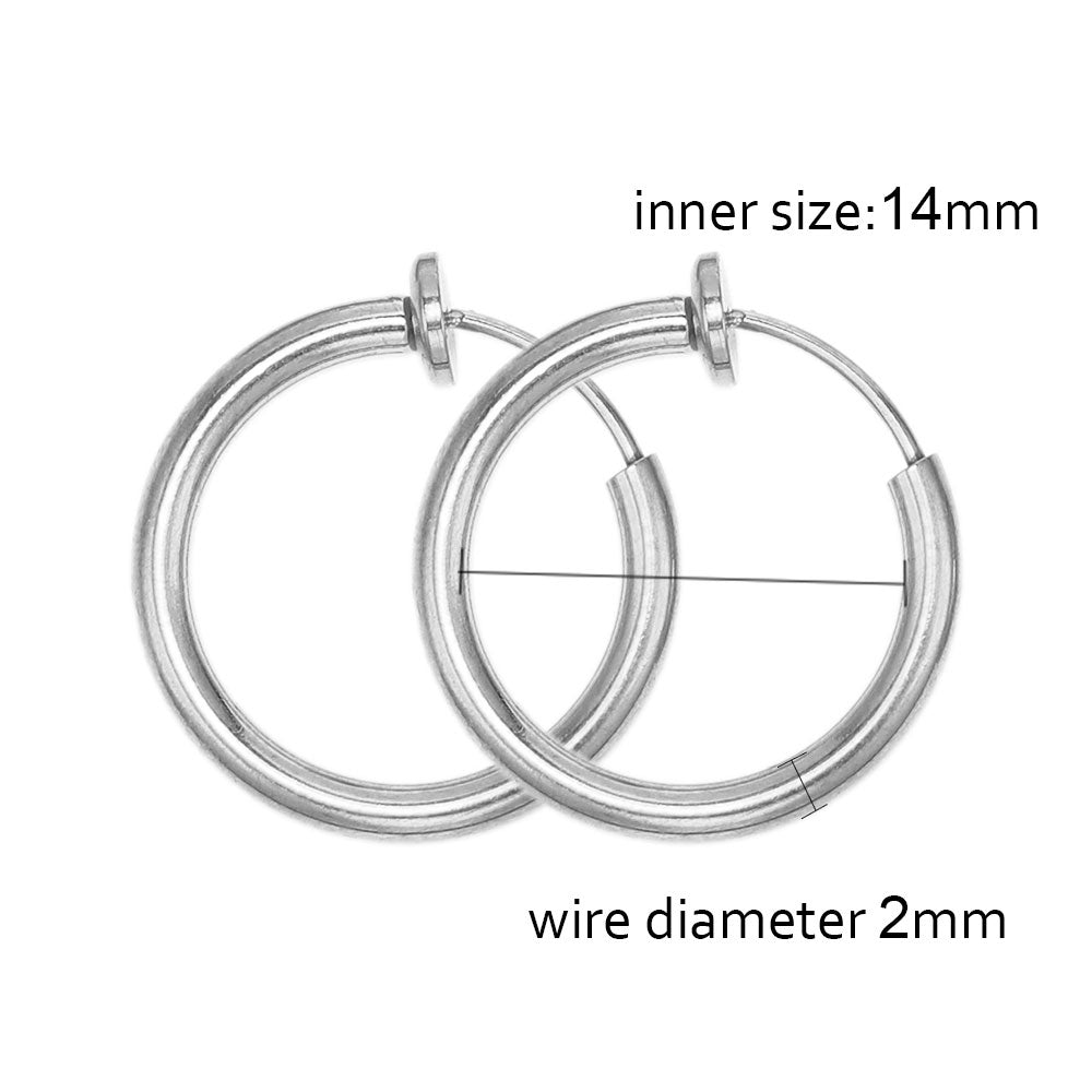 Stainless steel clip on huggie hoop earrings - Trend Tonic