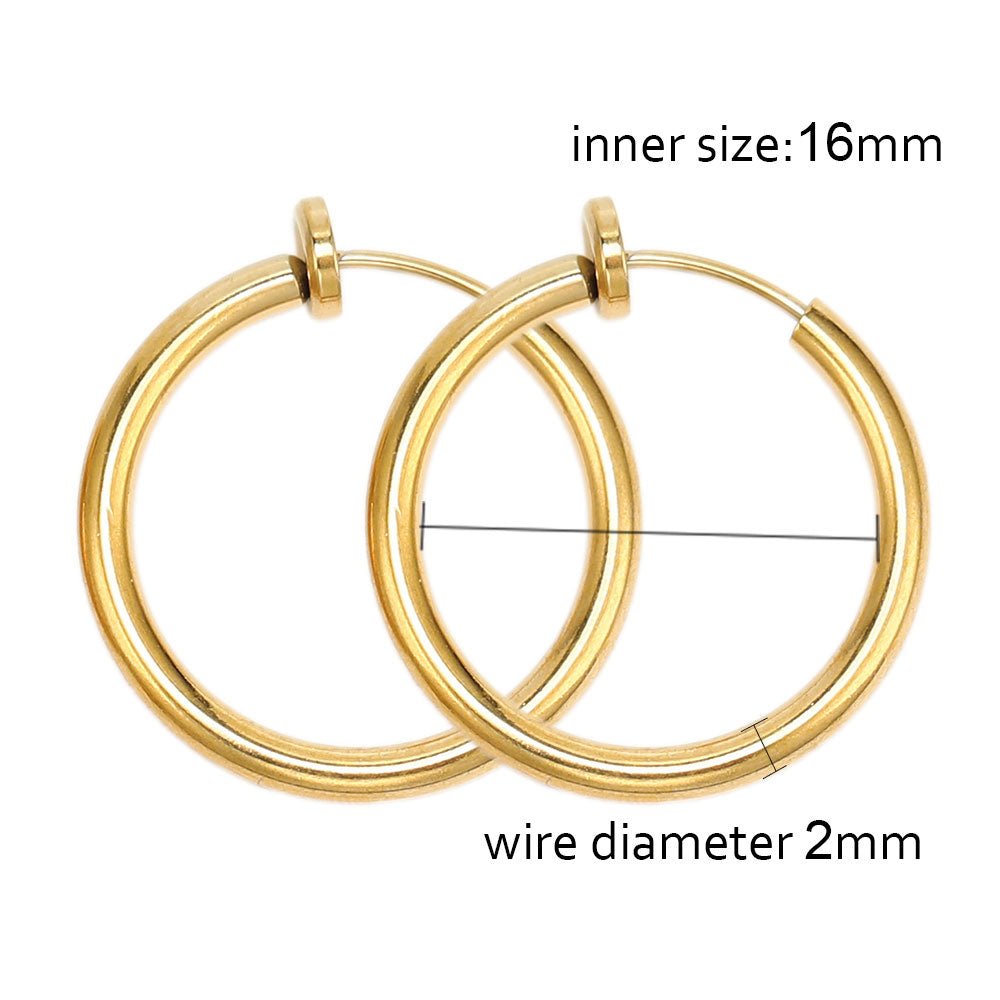 Stainless steel clip on huggie hoop earrings - Trend Tonic