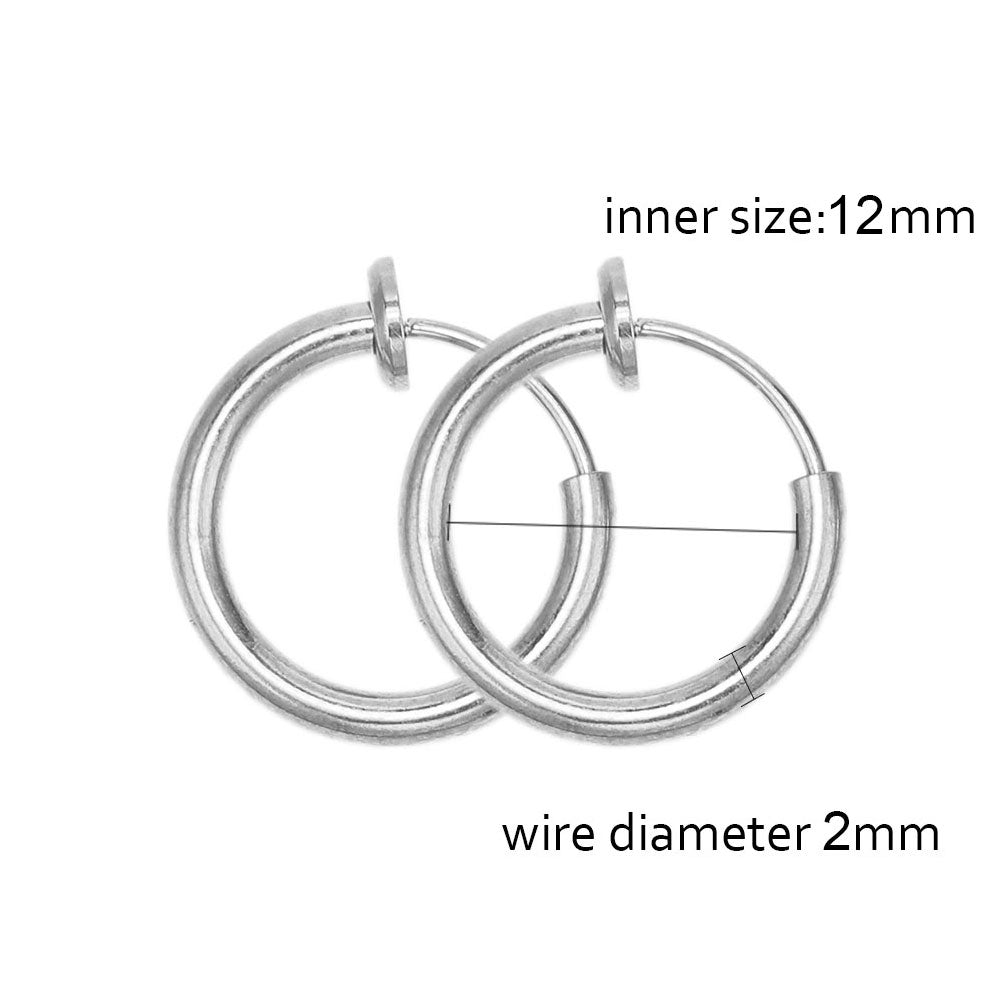 Stainless steel clip on huggie hoop earrings - Trend Tonic