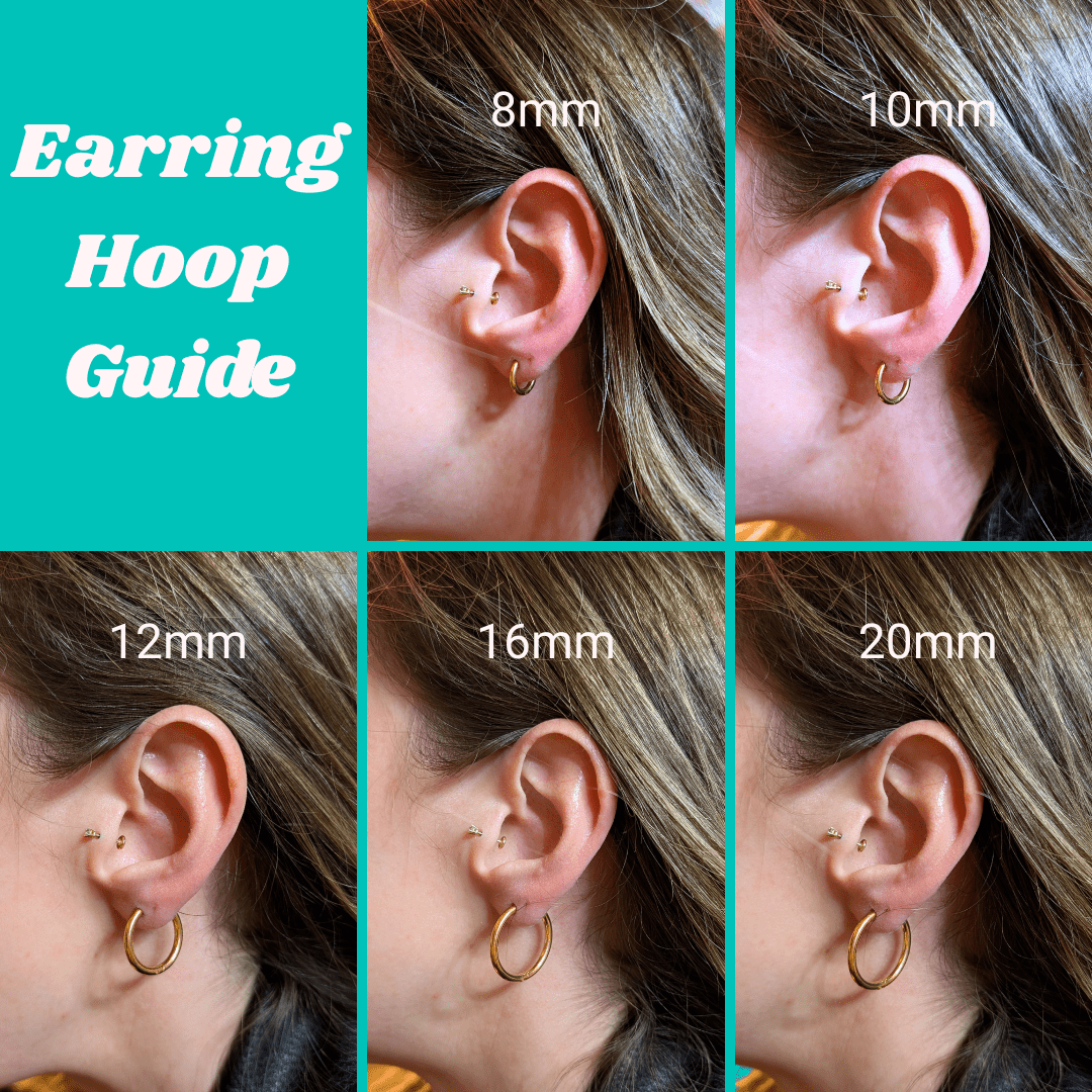 a collage of a woman's ear