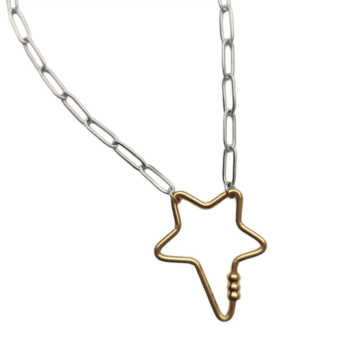 Star carabiner charm collector necklace - Trend Tonic