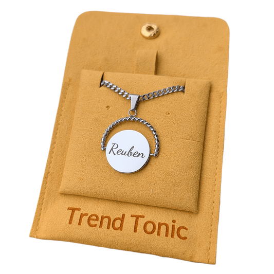 Statement Custom Engraved Spinner Necklace - Trend Tonic