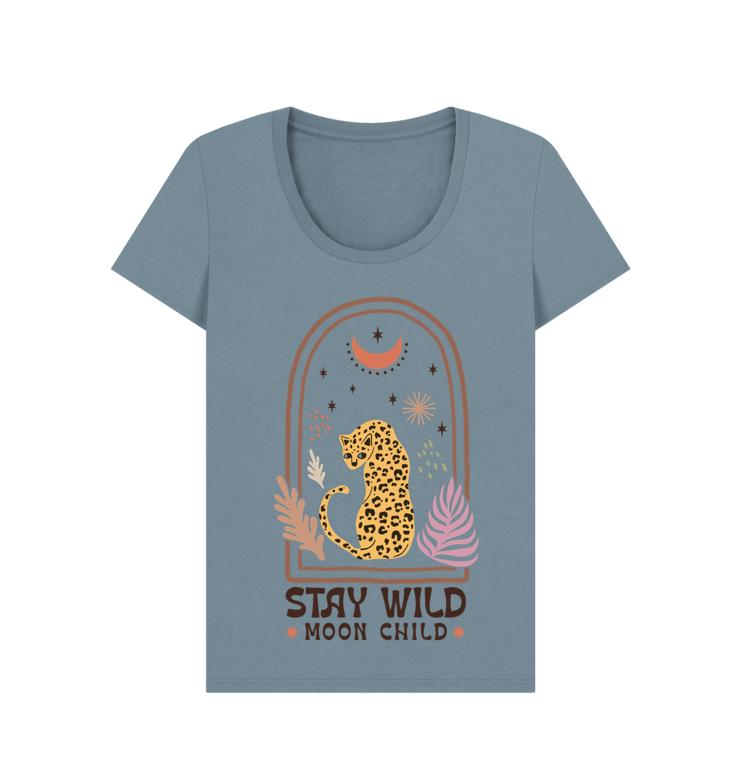 Stay wild moon child scoop neck t-shirt - Trend Tonic