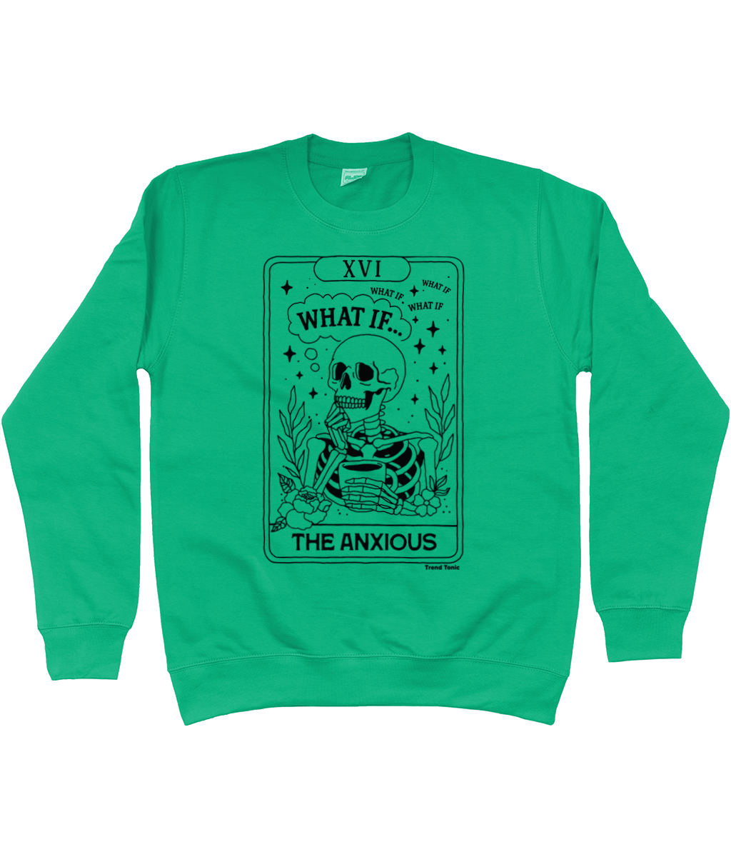 The anxious tarot card skeleton sweatshirt - Trend Tonic