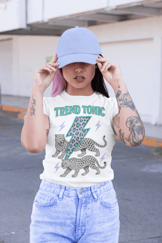 Trend Tonic cool leopard lightning bolt crew neck t-shirt - Trend Tonic