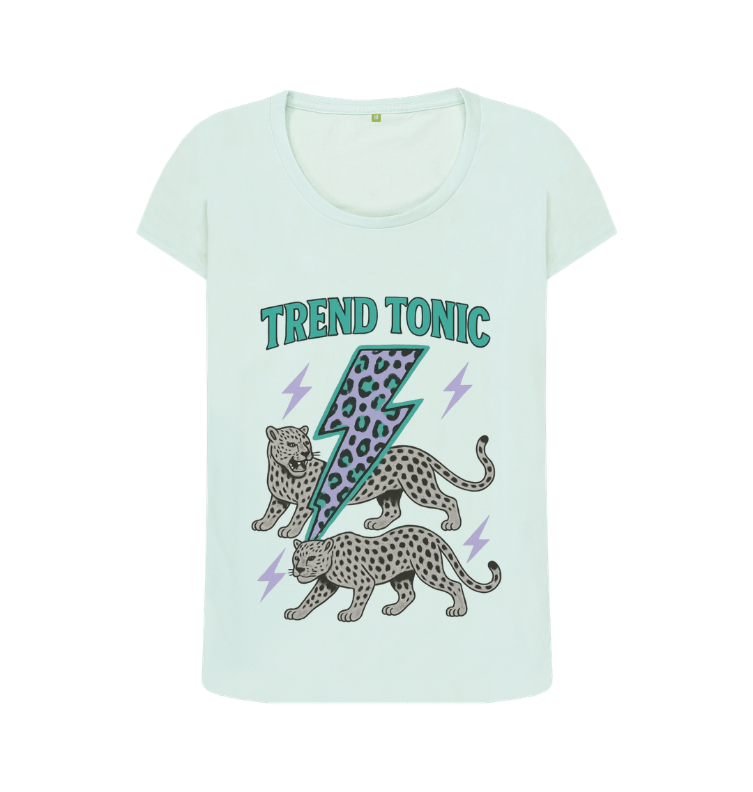 Trend Tonic cool leopard lightning bolt scoop neck t-shirt - Trend Tonic