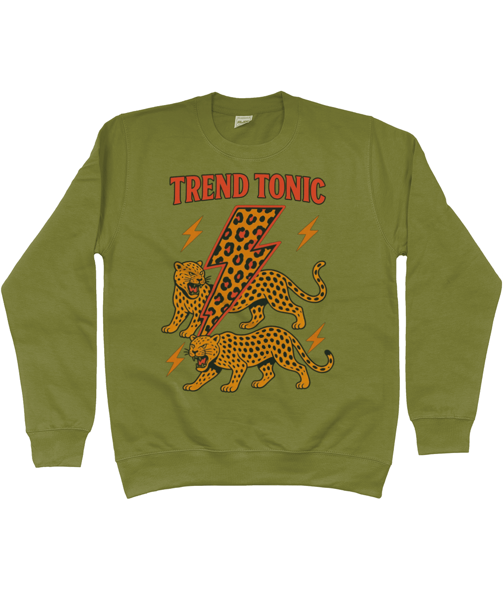 Trend Tonic Electric Leopard Brand Sweatshirt in Red Print - Trend Tonic