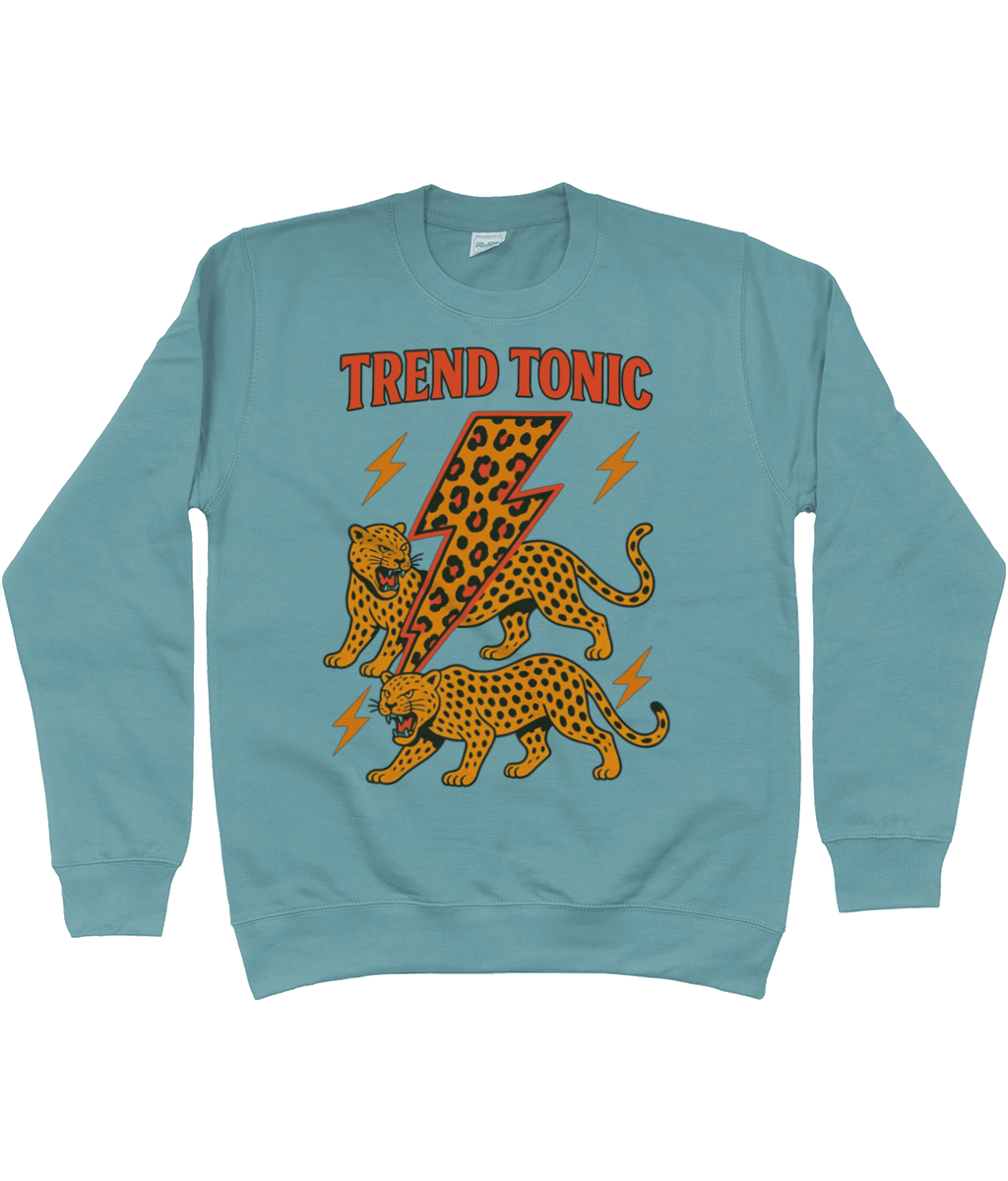 Trend Tonic Electric Leopard Brand Sweatshirt in Red Print - Trend Tonic