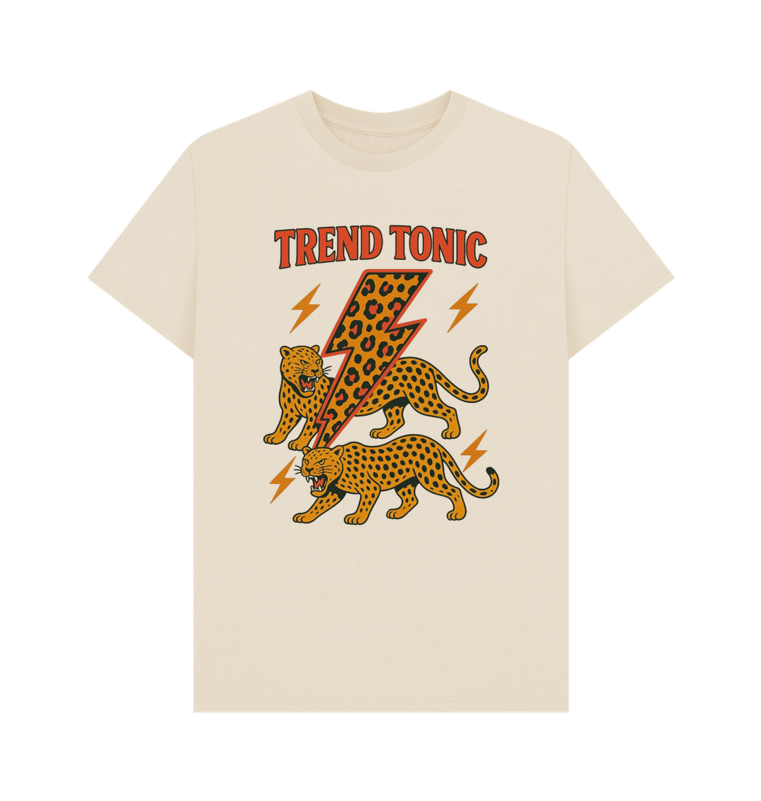 Trend Tonic leopard lightning bolt crew neck t-shirt - Trend Tonic