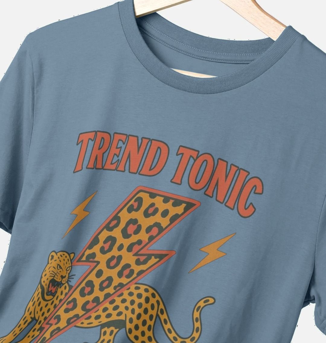 Trend Tonic leopard lightning bolt crew neck t-shirt - Trend Tonic