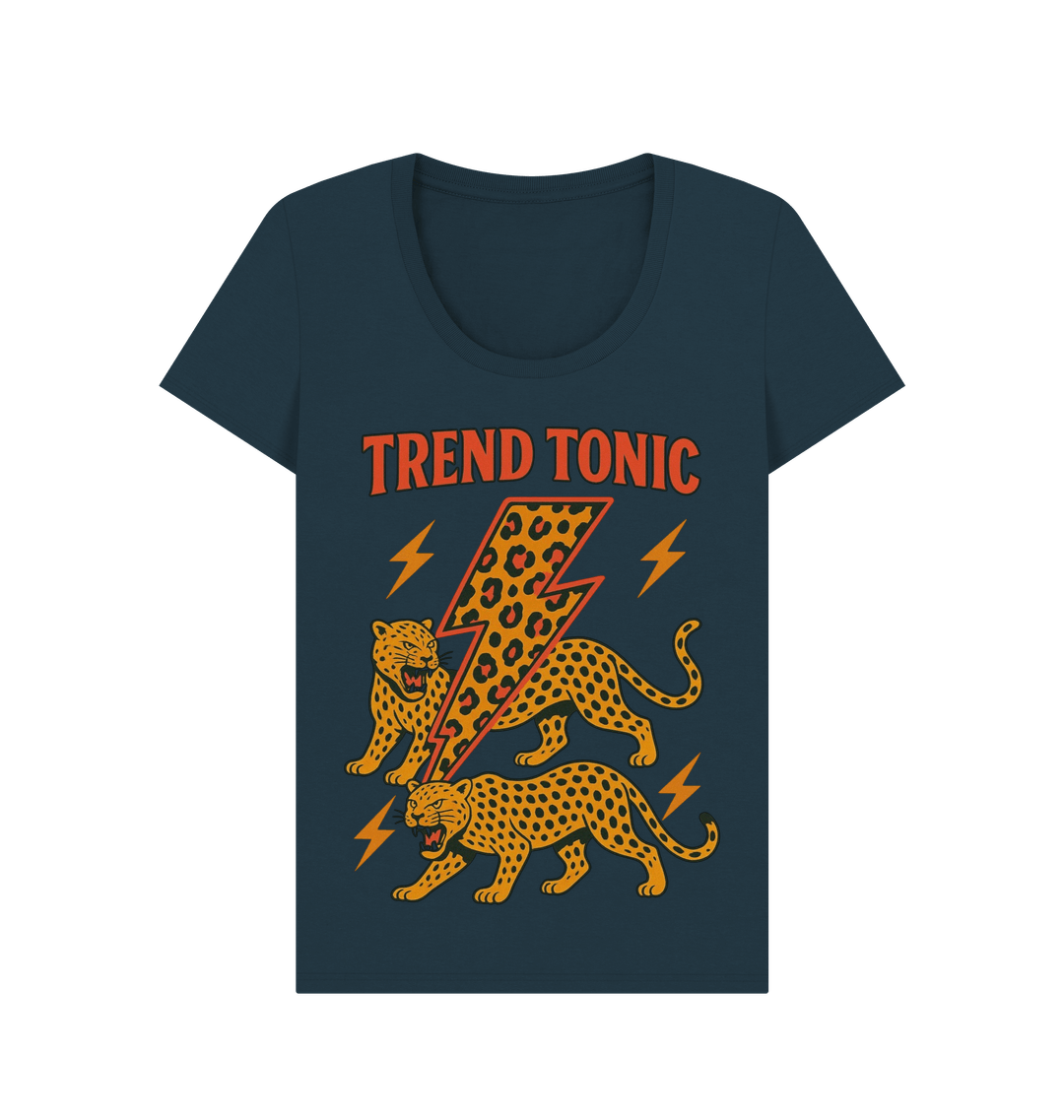 Trend Tonic leopard lightning bolt scoop neck t-shirt - Trend Tonic