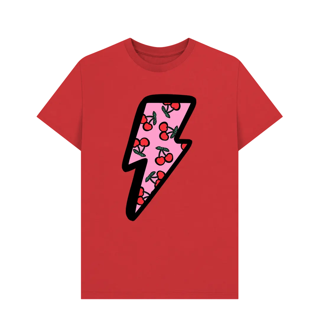 Very cherry lightning bolt crew neck t-shirt - Trend Tonic