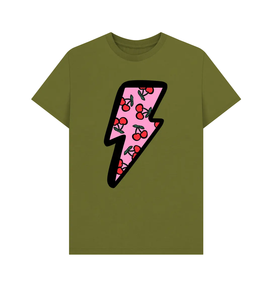 Very cherry lightning bolt crew neck t-shirt - Trend Tonic